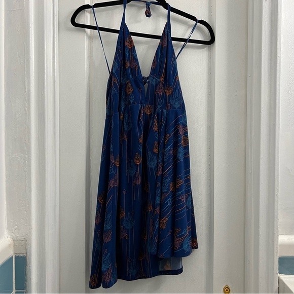 Free People Women’s tropical daydream printed mini dress, Small, blue - Picture 2 of 5